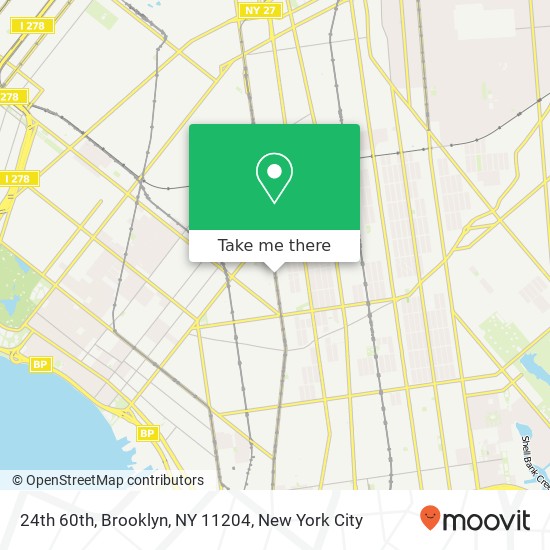 Mapa de 24th 60th, Brooklyn, NY 11204