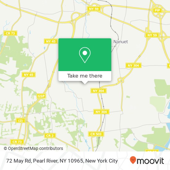Mapa de 72 May Rd, Pearl River, NY 10965