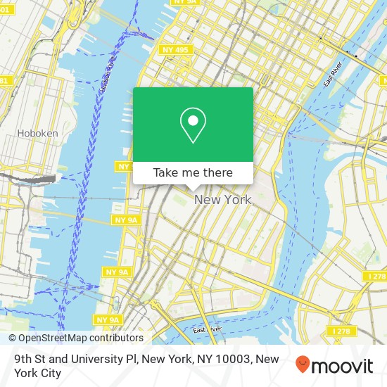 9th St and University Pl, New York, NY 10003 map