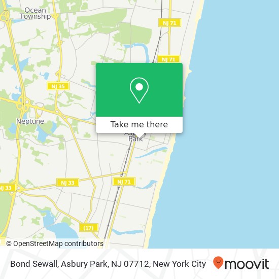 Mapa de Bond Sewall, Asbury Park, NJ 07712