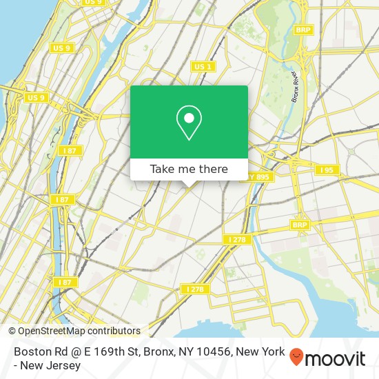 Mapa de Boston Rd @ E 169th St, Bronx, NY 10456