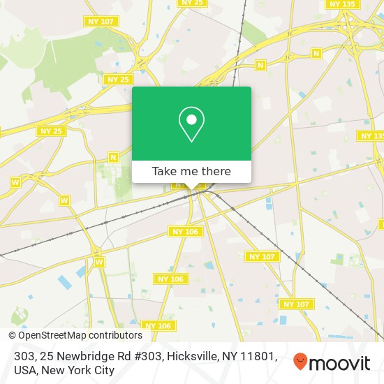 Mapa de 303, 25 Newbridge Rd #303, Hicksville, NY 11801, USA