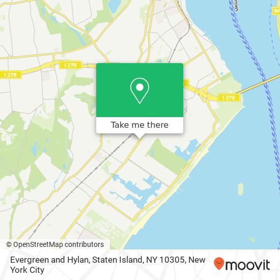Mapa de Evergreen and Hylan, Staten Island, NY 10305