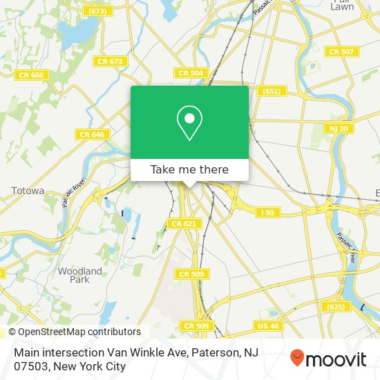 Mapa de Main intersection Van Winkle Ave, Paterson, NJ 07503