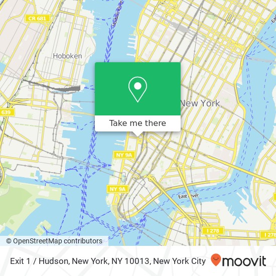 Mapa de Exit 1 / Hudson, New York, NY 10013