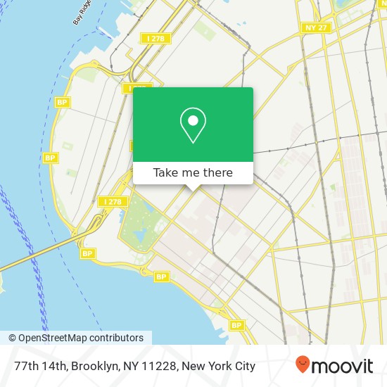 Mapa de 77th 14th, Brooklyn, NY 11228