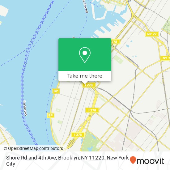 Mapa de Shore Rd and 4th Ave, Brooklyn, NY 11220