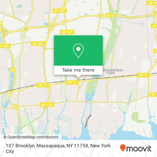 Mapa de 107 Brooklyn, Massapequa, NY 11758