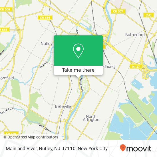 Mapa de Main and River, Nutley, NJ 07110