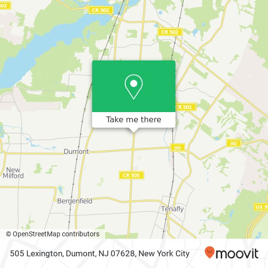 Mapa de 505 Lexington, Dumont, NJ 07628