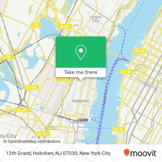 Mapa de 12th Grand, Hoboken, NJ 07030