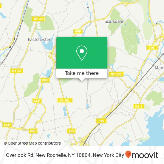 Mapa de Overlook Rd, New Rochelle, NY 10804