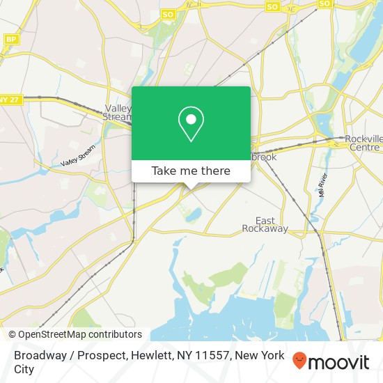 Mapa de Broadway / Prospect, Hewlett, NY 11557
