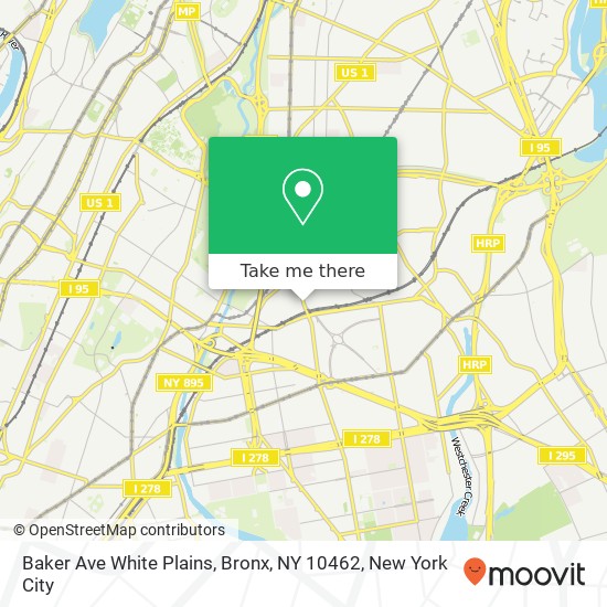 Mapa de Baker Ave White Plains, Bronx, NY 10462