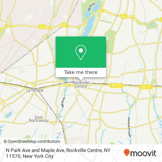 Mapa de N Park Ave and Maple Ave, Rockville Centre, NY 11570
