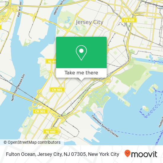 Mapa de Fulton Ocean, Jersey City, NJ 07305