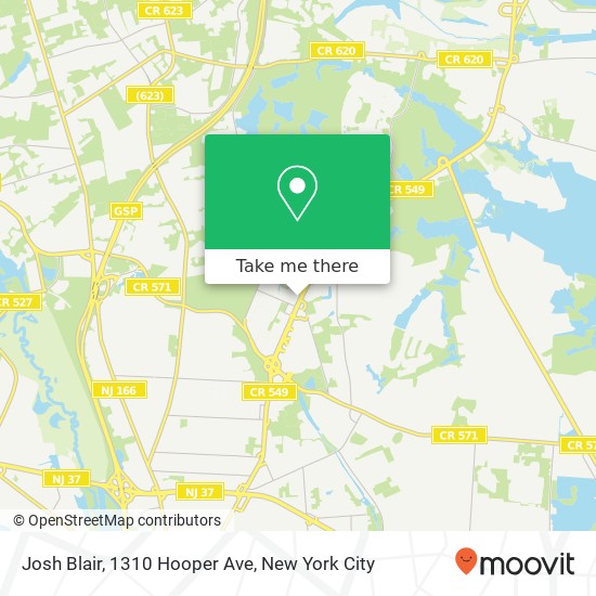 Mapa de Josh Blair, 1310 Hooper Ave