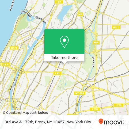 Mapa de 3rd Ave & 179th, Bronx, NY 10457