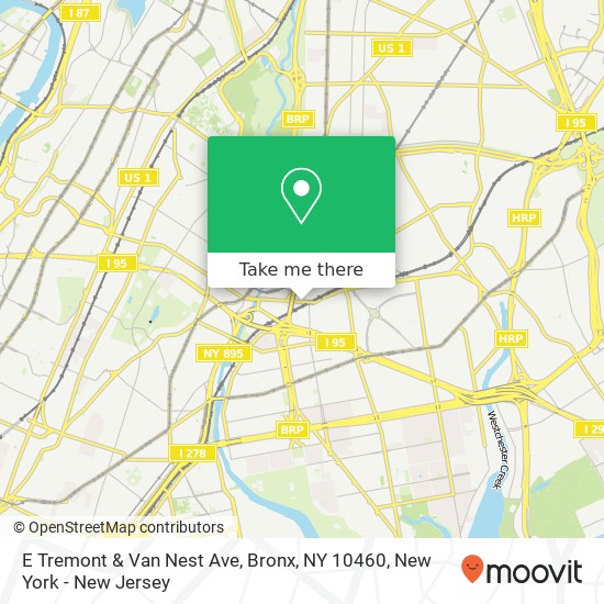 Mapa de E Tremont & Van Nest Ave, Bronx, NY 10460
