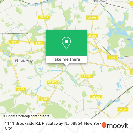 Mapa de 1111 Brookside Rd, Piscataway, NJ 08854