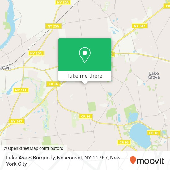 Mapa de Lake Ave S Burgundy, Nesconset, NY 11767