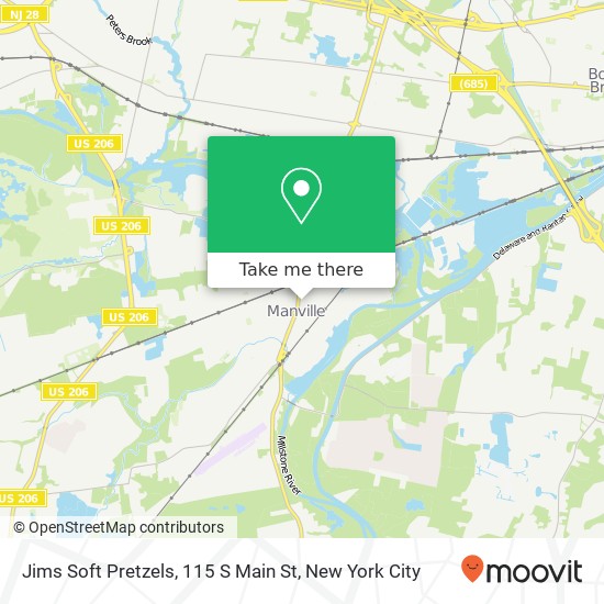 Mapa de Jims Soft Pretzels, 115 S Main St
