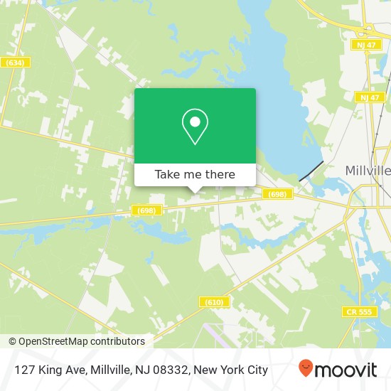 Mapa de 127 King Ave, Millville, NJ 08332