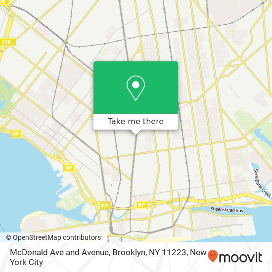 McDonald Ave and Avenue, Brooklyn, NY 11223 map