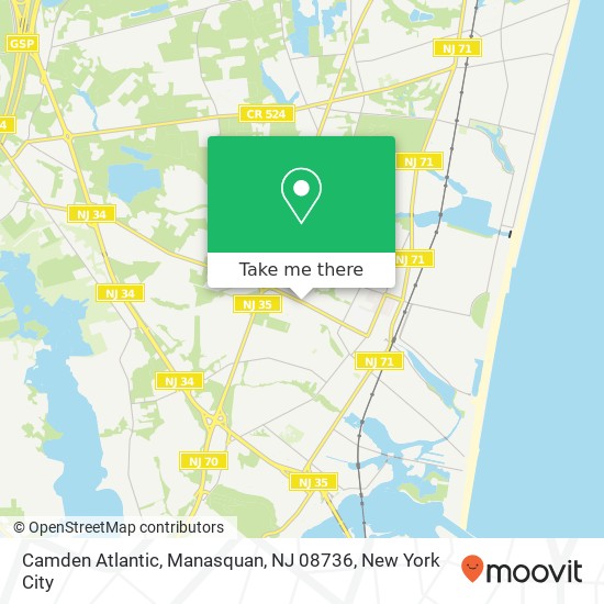 Mapa de Camden Atlantic, Manasquan, NJ 08736