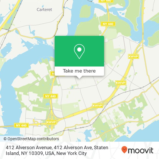 Mapa de 412 Alverson Avenue, 412 Alverson Ave, Staten Island, NY 10309, USA