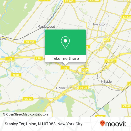 Mapa de Stanley Ter, Union, NJ 07083