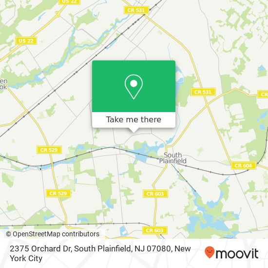 Mapa de 2375 Orchard Dr, South Plainfield, NJ 07080