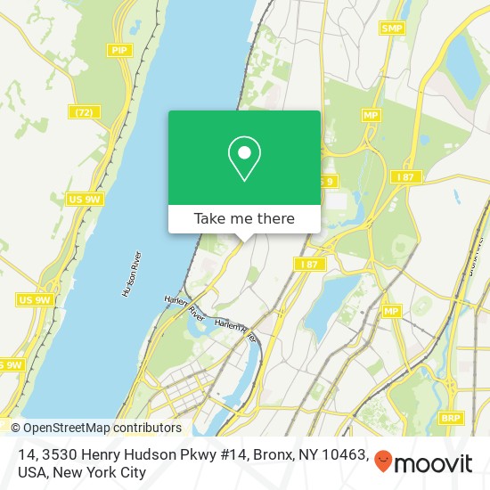 Mapa de 14, 3530 Henry Hudson Pkwy #14, Bronx, NY 10463, USA