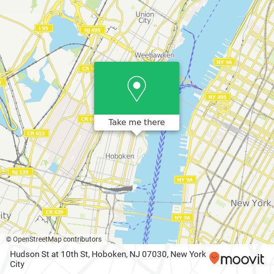 Hudson St at 10th St, Hoboken, NJ 07030 map