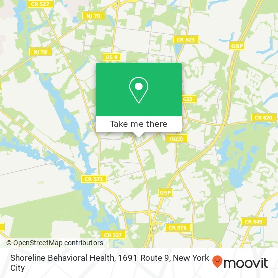 Shoreline Behavioral Health, 1691 Route 9 map