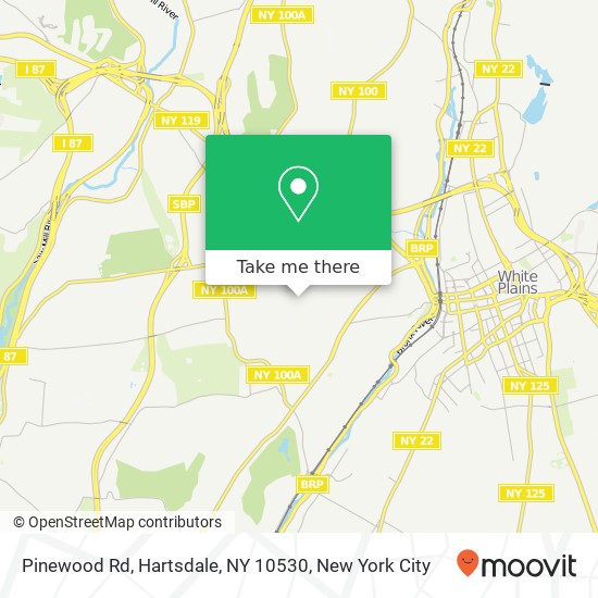 Mapa de Pinewood Rd, Hartsdale, NY 10530