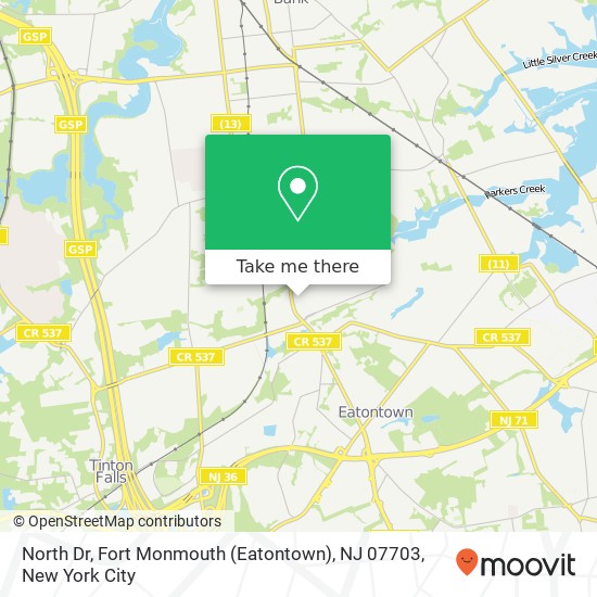 North Dr, Fort Monmouth (Eatontown), NJ 07703 map