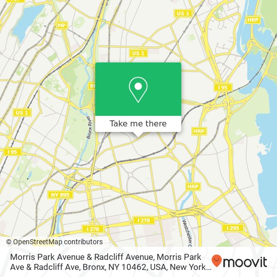 Mapa de Morris Park Avenue & Radcliff Avenue, Morris Park Ave & Radcliff Ave, Bronx, NY 10462, USA