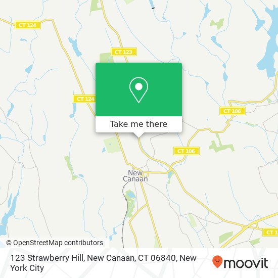 Mapa de 123 Strawberry Hill, New Canaan, CT 06840