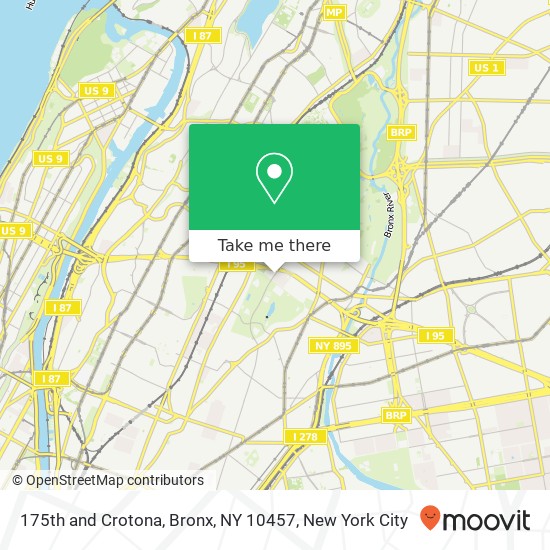 Mapa de 175th and Crotona, Bronx, NY 10457