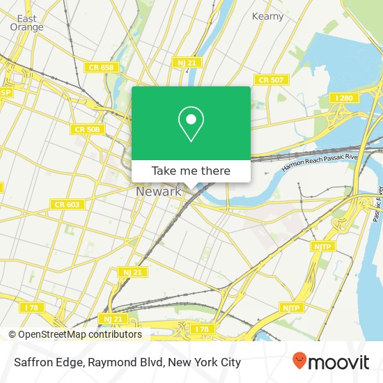 Saffron Edge, Raymond Blvd map