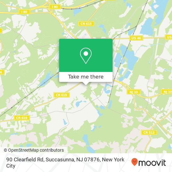 Mapa de 90 Clearfield Rd, Succasunna, NJ 07876