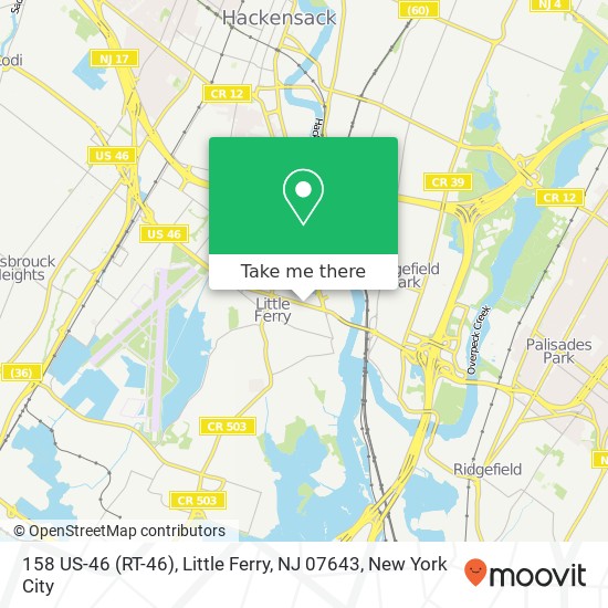 Mapa de 158 US-46 (RT-46), Little Ferry, NJ 07643