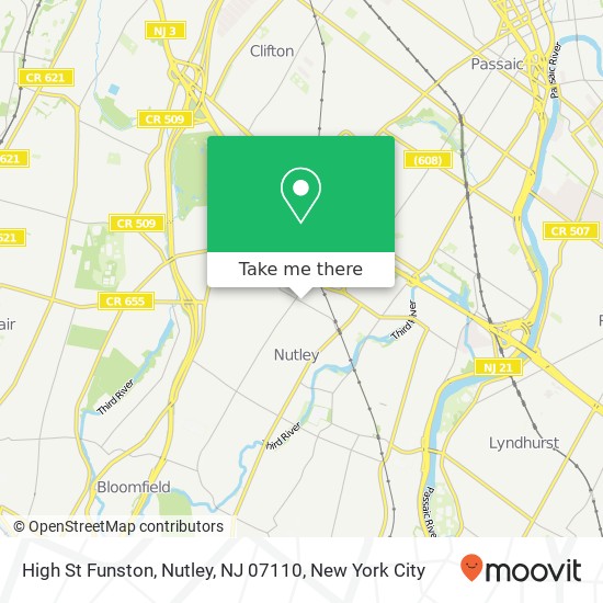 Mapa de High St Funston, Nutley, NJ 07110