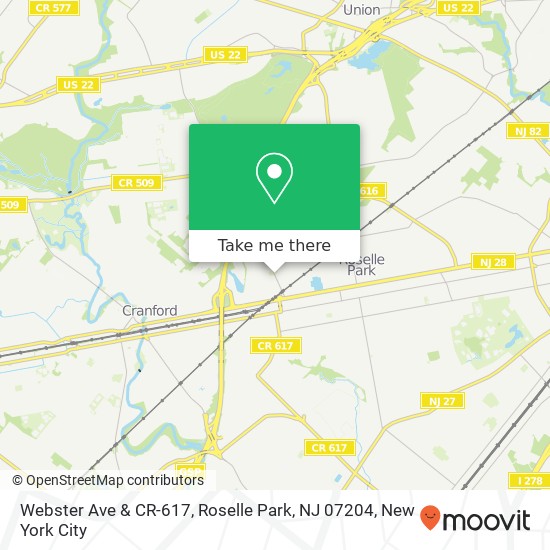 Webster Ave & CR-617, Roselle Park, NJ 07204 map