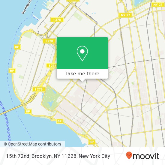 Mapa de 15th 72nd, Brooklyn, NY 11228