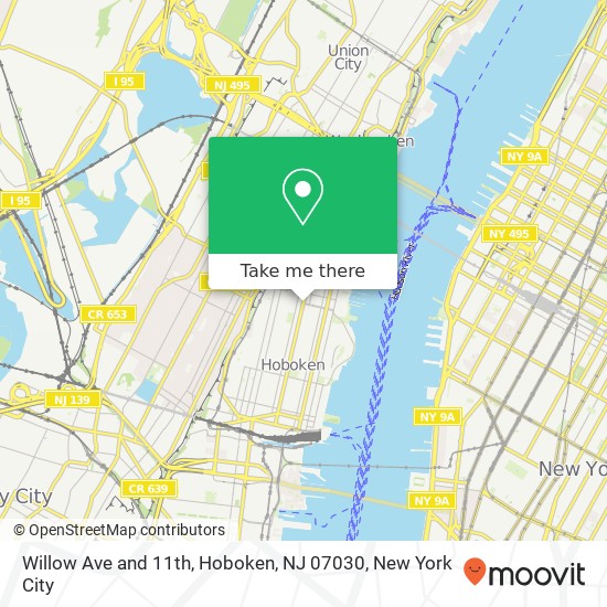 Mapa de Willow Ave and 11th, Hoboken, NJ 07030