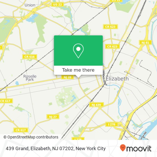 Mapa de 439 Grand, Elizabeth, NJ 07202
