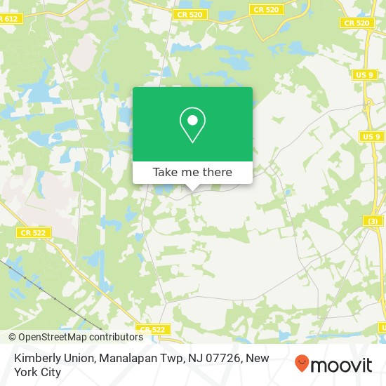 Mapa de Kimberly Union, Manalapan Twp, NJ 07726