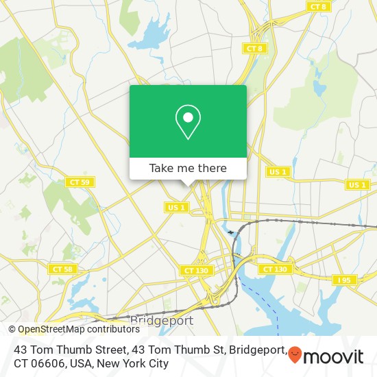 43 Tom Thumb Street, 43 Tom Thumb St, Bridgeport, CT 06606, USA map